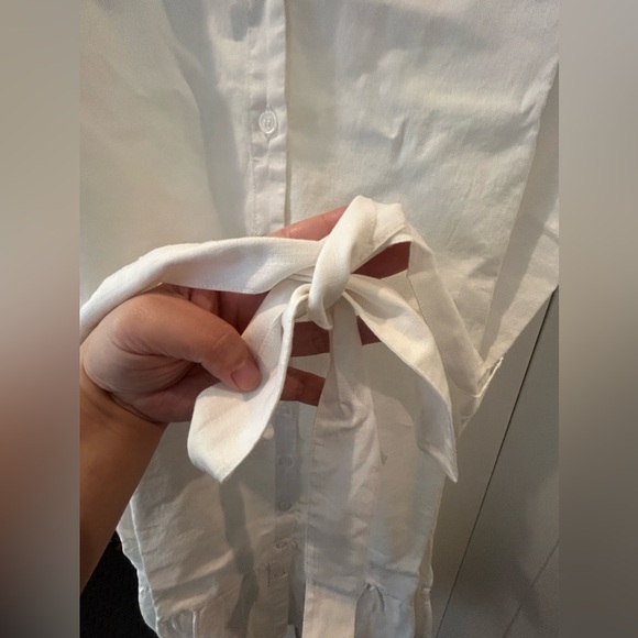 Saks Fifth Avenue White Belted Linen Dress - US Women’s Size XL - Picture 6 of 7